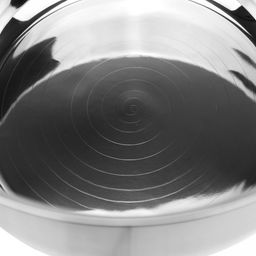 Кастрюля из нержавеющей стали "Горошина" 4,7л, д24см h12,5см, s0,38мм, стеклянная крышка, металлические ручки, с теплораспределительным дном 0,5см, цветная коробка (Китай)