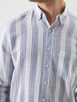Regular Fit Uzun Kollu ?izgili Erkek G?mlek