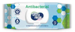 Ultra Fresh Antibacterial Влажные салфетки (72шт) с клапаном/ 14410134