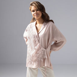 Рубашка комбинированный с кружевом, Нежный вздох - Charutti фото 12