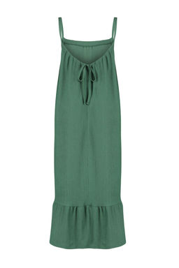 TRENDYOLMILLA Siyah S?rt Detayl? Ask?l? Burumcuk/Dokulu Maxi Orme Elbise TWOSS24EL00259