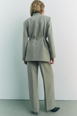 DOUBLE-BREASTED BLAZER WITH BELT - Zara фото 4