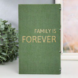 Шкатулка книга-сейф «Семья - это навсегда», дерево, искусственная кожа, 21×13×5 см
