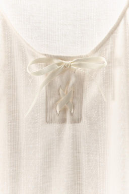 POINTELLE TOP WITH SATIN BOW - Zara фото 6