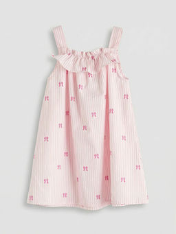 Volanl? K?z ?ocuk Poplin Elbise