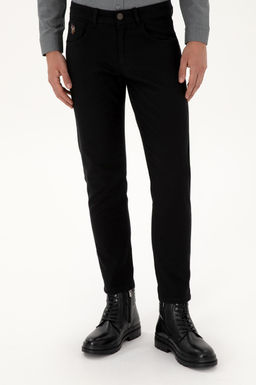 Erkek Slim Fit Siyah Kanvas / Chino Pantolon