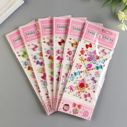 Наклейка пластик стразы Розочки и бантики МИКС 25х10 см - Арт узор фото 4