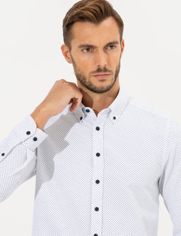 Lacivert Slim Fit Uzun Kollu G_mlek