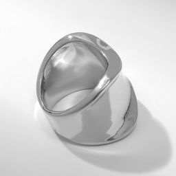 Кольцо металл Тренд вогнутое, мини, цвет серебро, размер 16 - Qf фото 2