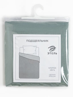 Пододеяльник Этель 145х215, цвет серо-зелёный, 100% хлопок, бязь 125г/м2  фото 10