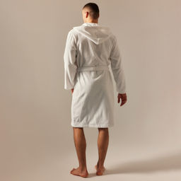 Халат махровый с капюшоном мужской SL HOME: Basic «Блан де Блан», размер S, хлопок 100%, белый