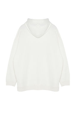 TRENDYOL MAN Antrasit Buyuk Beden Oversize Basic Rahat Kapusonlu Etiketli Ici Polarl? Sweatshirt TMNAW24AO00000 - Trendyolmilla фото 15