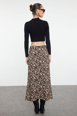 TRENDYOLMILLA Cok Renkli Leopar Animal Desenli Maxi Boy Dokuma Etek TWOAW25ET00030 фото 10