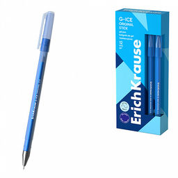 Цена за 12 шт. Ручка гелевая ErichKrause G-Ice Stick Original 0.5, цвет чернил синий (в коробке по 12 шт.)