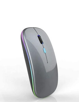 Отличная мышка с Двумя типами подключения Bluetooth + беспроводная с USB,2, подсветка, шикарный глянцевый серый