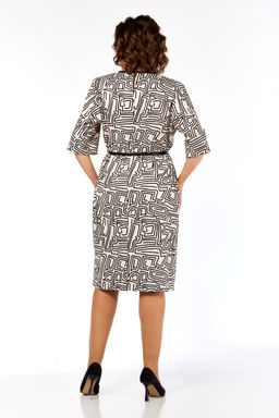 Платье Элль стиль 2406 бежевый/черный фото 2