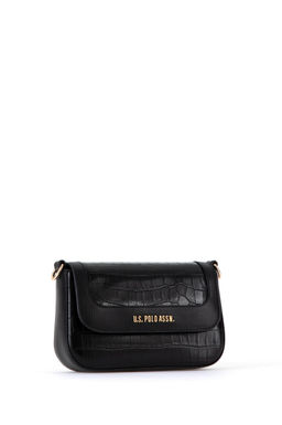 Женская черная сумка через плечо из крокодиловой кожи - U.s. polo assn фото 4