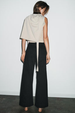 JEANS ZW COLLECTION TAILORED WIDE LEG TIRO ALTO / Negro - Zara фото 16