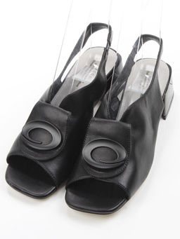 08-XL660-1 BLACK Босоножки женские (натуральная кожа)