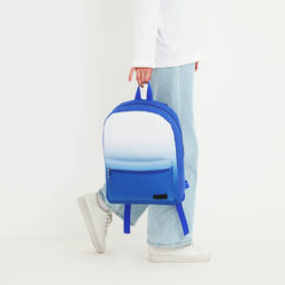 Рюкзак текстильный с белым градиентом, 38х29х11 см, 38 х цвет синий синий, отдел на молнии, цвет красный - Nazamok фото 3