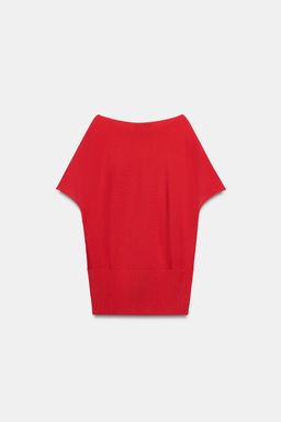 TOP PUNTO CUELLO BARCO / Rojo medio - Zara фото 6