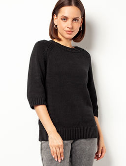 Хлопковый джемпер крупной вязки