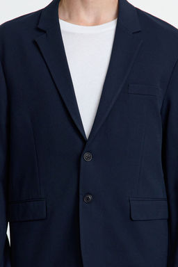 TRENDYOL MAN Lacivert Regular Fit Dusuk Omuz Genis Kal?p Dokuma Klasik Blazer Ceket TMNAW25BC00002 - Trendyolmilla фото 5