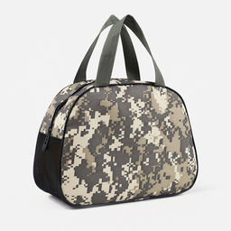 Косметичка на молнии, с сеткой, цвет хаки