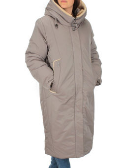 M-9079 GRAY/BEIGE Пальто зимнее женское CORUSKY (верблюжья шерсть)