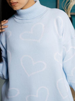 Водолазка удлиненная "Сердца"