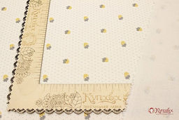 Плательный хлопок с вискозой микроворс Клубнички цв.горчичный, ш.1.4м, хл.-50%, вискоза-50% - Купава фото 3