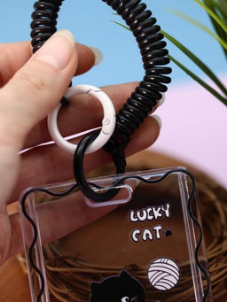 Футляр для карт с брелоком ПО ПЛАНУ. "Сat toys", transparent