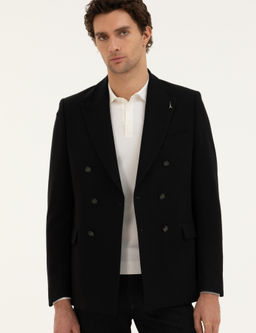 Черная приталенная куртка из смесовой шерсти - Cacharel фото 3