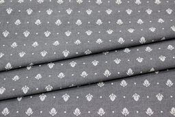 Теплый хлопок Набойка - листочки цв.серый меланж, ш.1.5м, хлопок-60%, п/э-40%, 150гр/м.кв - Купава фото 3