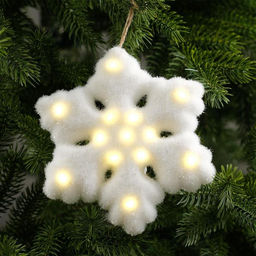 Светодиодная фигура «Снежинка» 15 см, флок, батарейки CR2032×2 (не в комплекте), свечение тёплое белое