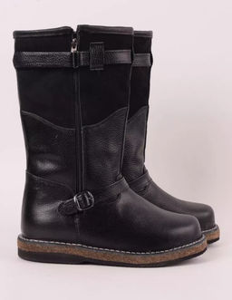 Сапоги Монголки черные с замком, войлочная подошва,