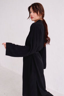 9536 Костюм из кимоно и брюк-палаццо чёрный - Martichelli фото 16