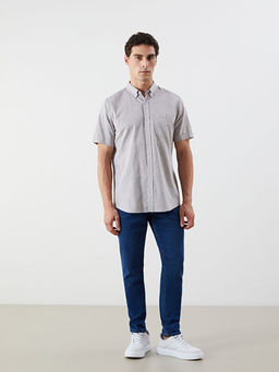 Regular Fit Keten Kar???ml? Erkek G?mlek