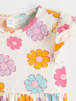 ?i?ek Desenli K?z ?ocuk Elbise