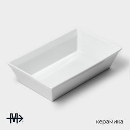 Форма для выпечки Magistro White gloss, 1.6 л, 27176.3 см, жаропрочный фарфор, белая  фото 2