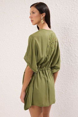Haki Mini Dokuma Nak?sl? Plaj Kimono&Kaftan TBESS25KM00013 - Trendyolmilla фото 4