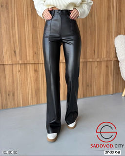 Кожаные брюки клеш женские - Bruno фото 2