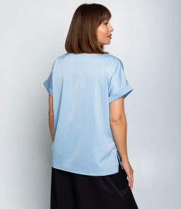 Блуза #ОКТ035001-1, светло-голубой