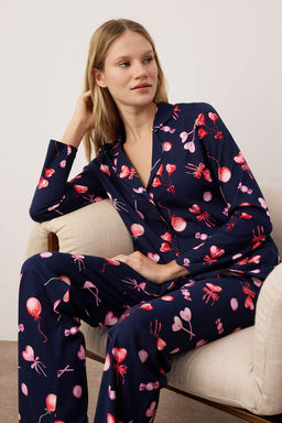 Ekru %100 Pamuklu Kalpli Orme Pijama Tak?m? THMAW25PT00141 - Trendyolmilla фото 7