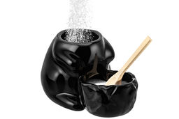 Банка для сыпучих Elan Gallery Заяц 400 мл фарфор черная с ложкой  фото 14