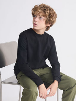 Bisiklet Yaka Erkek ?ocuk Sweatshirt