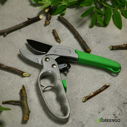 Секатор контактный, 7 (18 см), с храповым механизмом, пластиковые ручки, Greengo фото 10