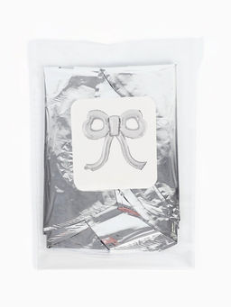 Цена за 2 шт. Воздушный шар фольгированный 22" «Бант», серебро