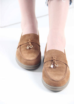 Лоферы туфли 170.2614be. светло- коричневый замша