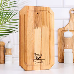 Доска разделочная Гайка малая (кровосток) 30х18х1,8 см - Дарим Красиво фото 2